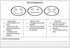 Math Self-Assessment Exit Ticket